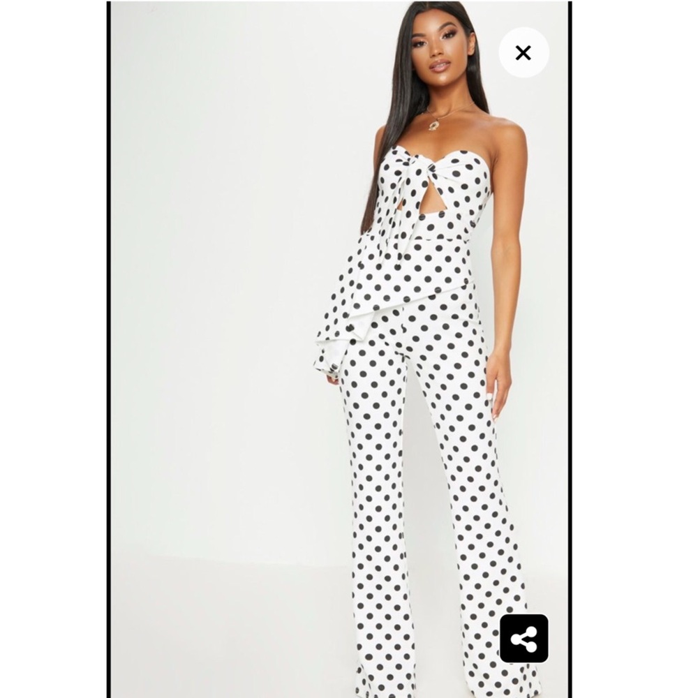 Prettylittlething Polka Dot Jumpsuit